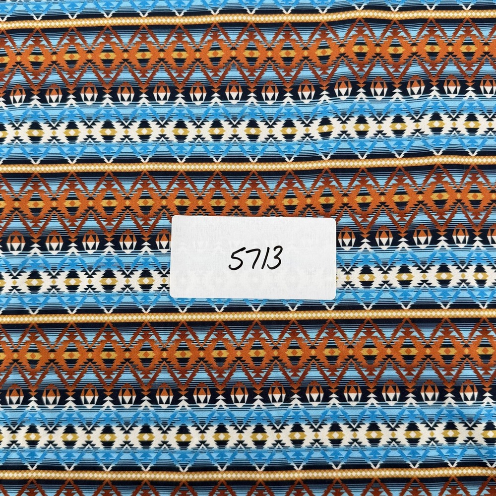 Rafter C Mens XL Southwestern Geometric Quarter Zip Pullover Blue Orange Tribal - Picture 11 of 11